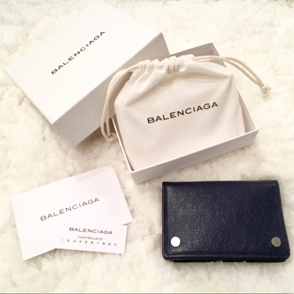 Balenciaga Cardholder - Creased Leather (Blue)